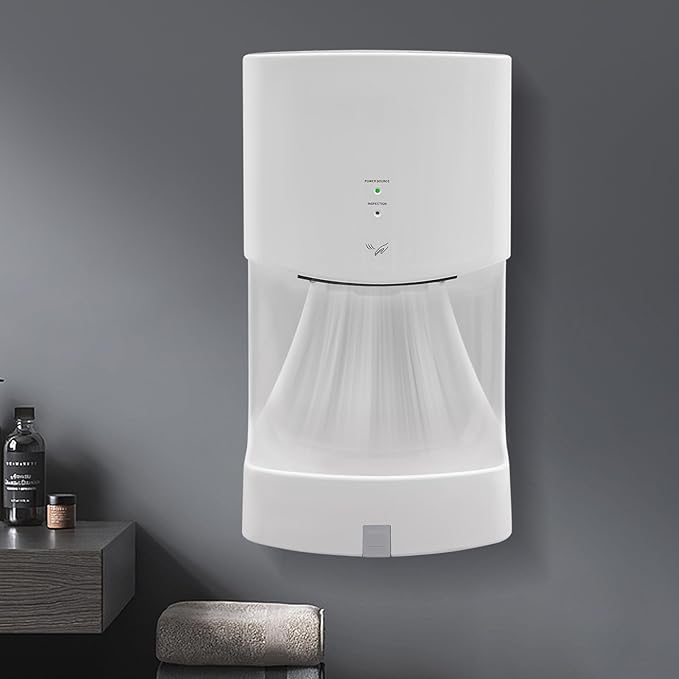 Automatic Hand Dryer 1000W Automatic Jet Hand Dryer with Drip Tray Hand Dryer Electric Automatic Air Hand Dryers Commercial Hand Dryer with Plug and Drain Tank for Industry Business Restrooms