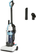 Amazon Basics Upright Bagless Vacuum Cleaner for Carpet and Hard Floors, Washable Filter, Crevice and Upholstery Tools, Detachable Handle, Lightweight, 1.7L Dust Cup, 25ft Cord, Black/White
