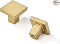 khtumeware 10 Pack Champagne Bronze Cabinet Knobs 1-1/4 inch(32mm) Solid Heavy Duty Square Bi-Fold Door Knob for Kitchen Bathroom and Dressing Table