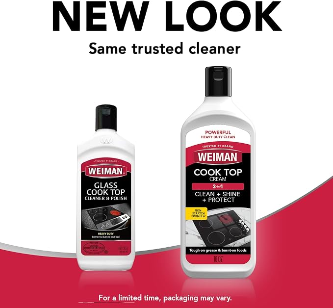Weiman Glass Cook Top Cleaner and Polish - 10 Ounce [6 Pack] Heavy Duty No Scratch Glass Ceramic Safe Non-Abrasive Stovetop Cooktop Cleaner