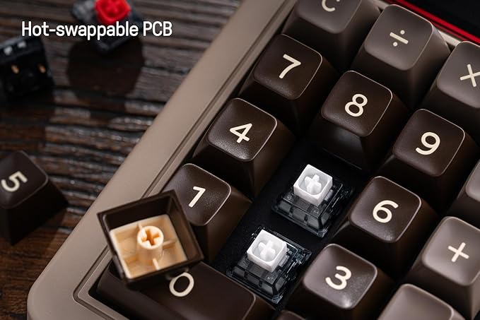 8Bitdo 18 Key Retro Mechanical Numpad, Supports PC & Standard Calculator Mode, Hot-swappable, PC Calculator Shortcut Button, Bluetooth/2.4G/Wired for Windows and Android - C64 Edition