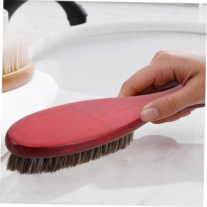 NOLITOY 4pcs Handle Horsehair Shoe Cleaning Brush for Versatile Scrub Brush for Shoes Clothing and Laundry and Easy to Use Cleaning Tool