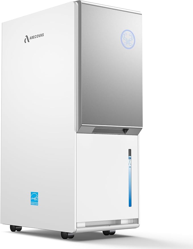 5000 Sq.Ft Energy Star Most Efficient 2025 Dehumidifier, Arecovas Max 80 Pint/Day Dehumidifier for Basement with Drain Hose, Intelligent Humidity Control for Home Bathroom Garage Bedroom