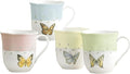 Lenox Butterfly Meadow Colors Porcelain Mug Set for 4, 12oz | Dishwasher safe, microwave safe | floral design | coffee mug gift for coffee lovers | 10oz, gift for women