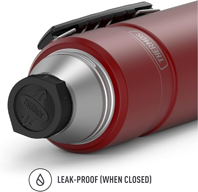 THERMOS Stainless King Vacuum-Insulated Beverage Bottle, 40 Ounce, Rustic Red (Pack of 4)