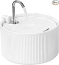 Ceramic Cat Water Fountain: 2.2L/78oz Ceramic Cat Fountain, Automatic Ceramic Water Fountain for Cats, Pet Water Fountain with Ultra-Quiet Pump and Filters & Sponges (White)