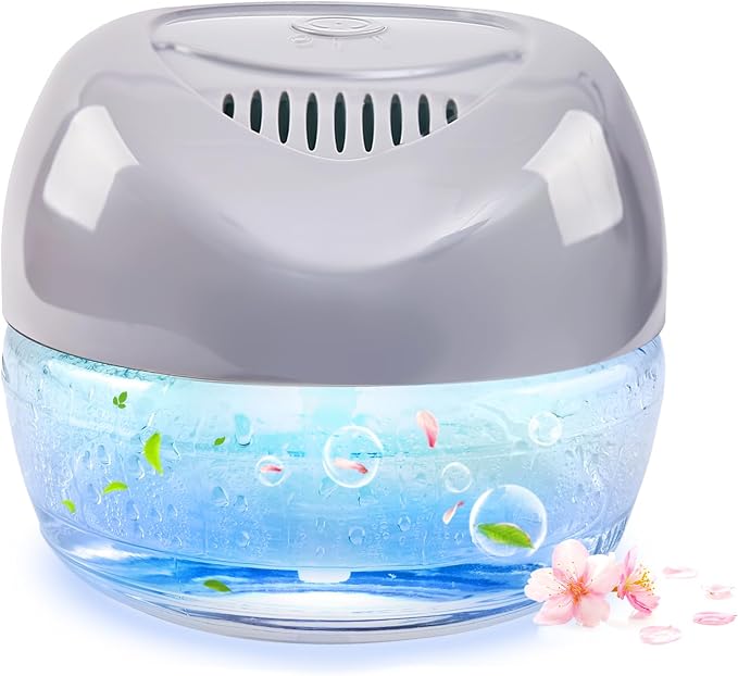 Water-Based Purifier Air Washer, Variable Speed Air Washer Aroma Diffuser with 7 Color 6 LED Night Light, Aroma Fresher Small Air Cleaner, Air Revitalizer & Freshener for Home, Office