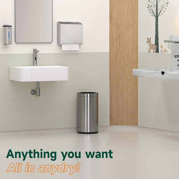 anydry Touchless Automatic Liquid Soap Dispense Wall Mount 25oz Large Capacity Stainless Steel for Commercial (Brushed)