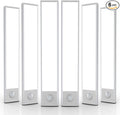 6 Pack Under Cabinet Lighting Wireless, 58 LED Rechargeable Battery Motion Sensor Light Indoor, Stick On Magnetic Closet Lights, Under Counter Lights for Kitchen, Stairs, White 14 in