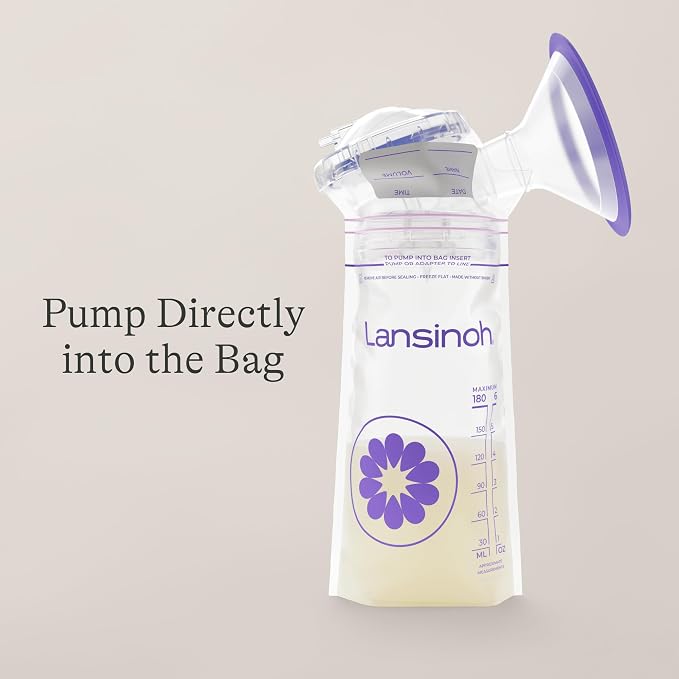 Lansinoh Breastmilk Storage Bags, 300 Count, Baby Essentials, Fast Freeze & Thaw Breast Milk Bags for Baby Bottle Feeding, Superior Strength & Stretch, 6 Ounce