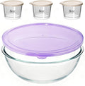 6QT Extra Large Glass Mixing Bowls Clear Glass Salad Cooking Bowls for Kitchen Salad Bread Storage with 8oz Small Bowls,Ideal for Kitchen Storage ﻿