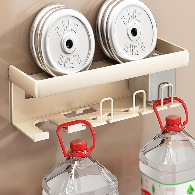 Toothbrush Rack Self-Adhesive Wall-Mounted Toothbrush Holder Cream Bathroom Storage Rack Toothpaste Holder Can Hold Hair Dryer Cosmetics Bathroom Toothbrush Holder(S29.3cm)