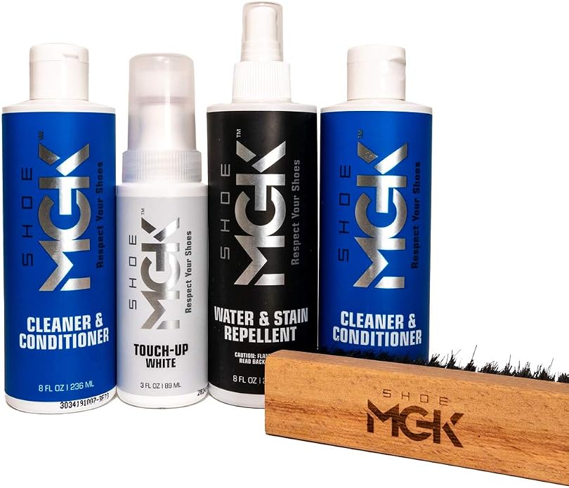 Shoe MGK MVP Shoe Cleaner Kit Shoe Cleaner & Conditioner, Water & Stain Repellent, White Touch Up & Brush