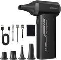 Compressed Air Duster, 150000 RPM Ultra Power Electric Air Duster with Brushless Motor, 3-Gear Rechargeable Cordless Air Blower, with Fast Charging for PC, Keyboard, Car, Home, Outdoor ﻿ (Black)