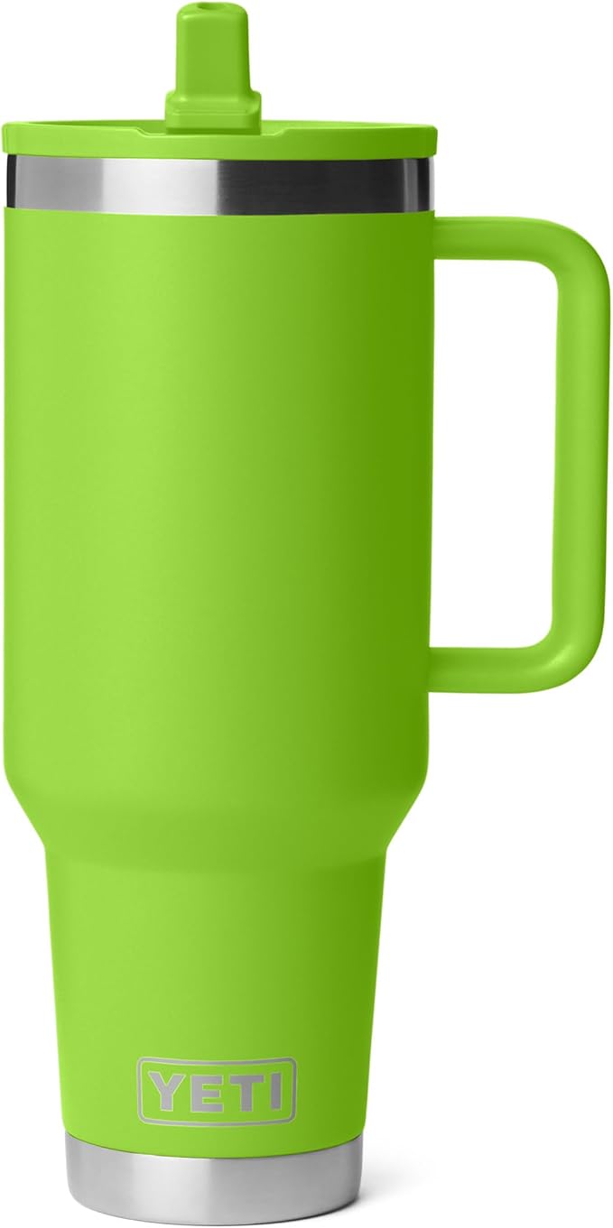 YETI Rambler 40 oz Travel Mug with Flip Straw Lid – Stainless Steel, Vacuum Insulated, Leakproof, Cup Holder Friendly, Venom