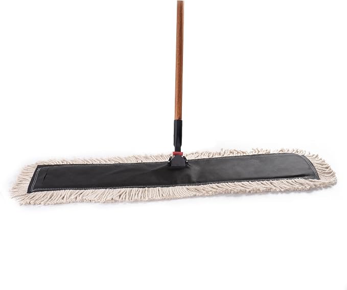 Matthew Cleaning 24'' High Strength Disposable Dust Mop Cotton Cut-end Yarn Mop Replacement Heads for Residential & Commercial Fit Standard Dust Mop Frames, Hardwood, Laminate, Concrete Floors 3Pack