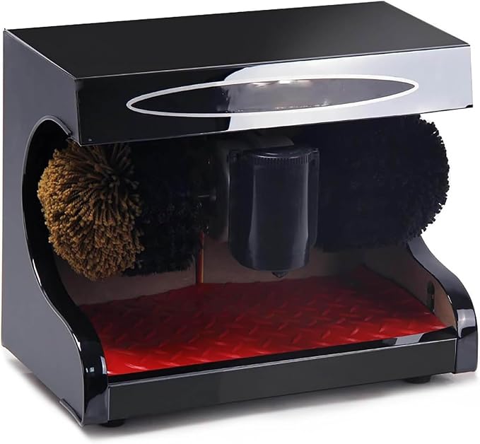 Shoe Polisher Machine Automatic Sensor Shoe Shine Kit Clean Brush | Automatic induction shoe polisher machine with 1400 rpm motor, titanium panel, and MDF body. Compact shoe shine machine