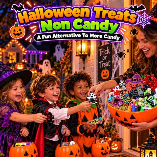 KissFree 345 PCS Halloween Party Favors for Kids, Halloween Toys Bulk, Halloween Goodie Bag Fillers, Non-Candy Treats for Kids, Classroom Prizes