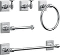 VEHCIL Polished Chrome Bathroom Towel Bar Set, 5 Piece Bathroom Hardware Accessory Set, SUS304 Stainless Steel 24" Towel Rack Holder Set for Bathroom, Wall Mounted