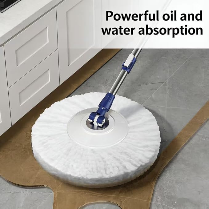 Spin Mop and Bucket Set - 360 Degree Microfiber Mop with Hands Free Wringer System, Multi Surface Floor Cleaning Mop for Hardwood, Tile, and Vinyl Floors