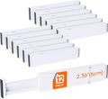 Lifewit 12 Pack 2.36" High Drawer Dividers 28-43.5cm/11-17" Adjustable Drawer Organizer for Clothes/Utensils, Expandable Drawer Separator in Dresser/Kitchen/Bedroom/Office Organization & Storage White