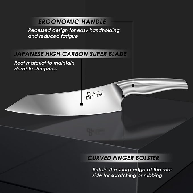 16-Piece Knife Set, High-Carbon Stainless Steel, Dishwasher Safe | Razor Sharp Knife Block Set, Silver Kitchen Knife Set with Block and Sharpener, Ergonomic Hollow Handles