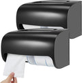 Maxcheck 2 Pcs Commercial Toilet Paper Dispenser Wall Mount Double 2 Roll Locking Toilet Paper Holder Compact Side by Side Design Tissue Papers Dispenser for Bathroom Office Public Spaces