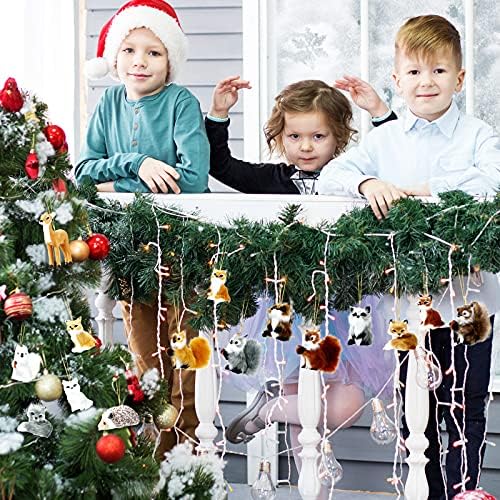 Skylety 15 Pcs Woodland Animal Ornaments Bulk,Various Animals