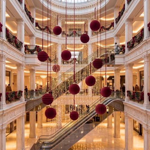 Syhood 12 Pcs 6 Inch Velvet Christmas Balls Large Ornaments, Burgundy