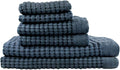 GILDEN TREE Waffle Towel Set Quick Dry Thin | 2 Bath Towels | 2 Hand Towels | 2 Washcloths, Modern Style (Midnight Blue)