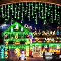 66ft 640 LED Green Christmas Lights Outdoor Indoor, Dripping Icicle Lights for Outside with 75 Drops 8 Modes Connectable Plug in Waterproof Timer for Holiday Wedding Party Indoor Decorations