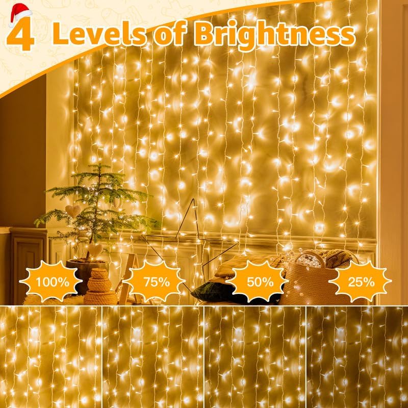 Ollny Christmas Lights Outdoor 800LED 262FT, Warm White Plug in Fairy Light