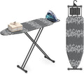 Full Size Ironing Board 54 x 13 in, Foldable with Iron Rest & Thick Pad | 7 height settings, safety lock, triple-layer heat protection, non-slip silicone feet, reinforced frame, built-in hanging hook