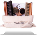 Shoe Care Kit – 6 Piece Set with Horsehair Brushes, Applicators & Cotton Cloth – Leather Shoe Cleaning & Polishing Kit – Made in Germany