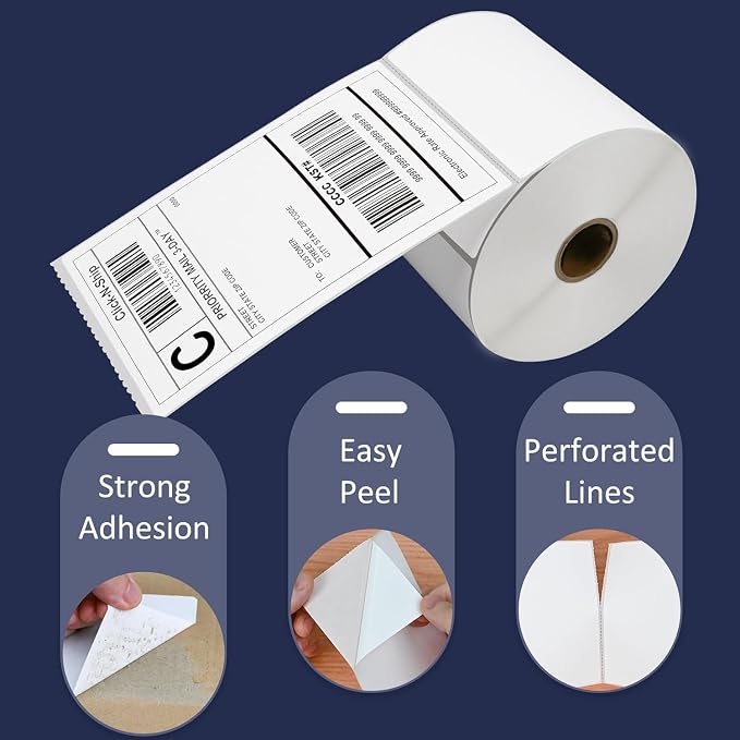 L LIKED 4x6 Direct Thermal Shipping Labels, 500 Rolls (250 Labels/Roll) - 125,000 Labels, Compatible with Zebra, eltron Direct Thermal Printers