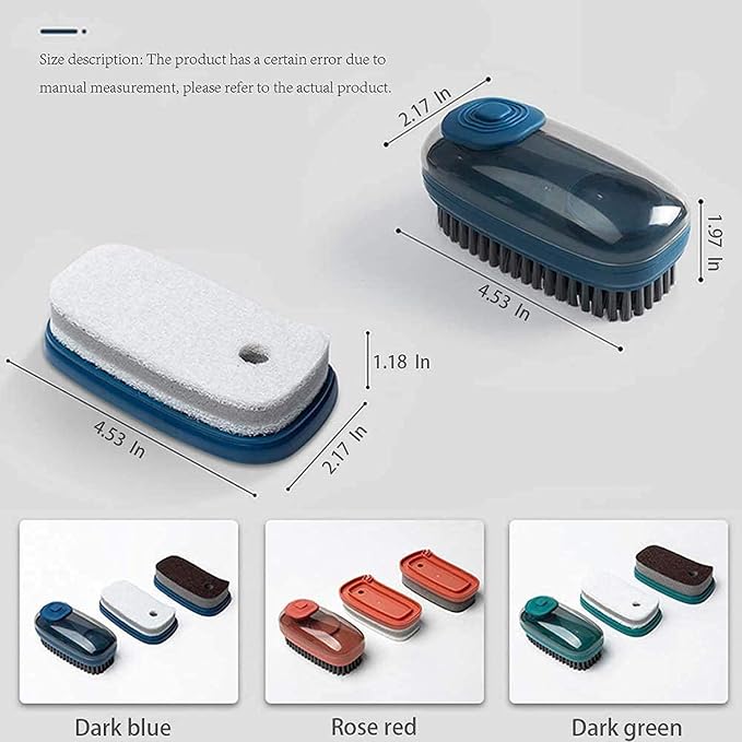 GION 3 in 1 Laundry Cleaning Brush Automatic Liquid Adding Pot Scrub Cleaner Shoes Tiles Cleaning Brush Kitchen Dishwashing Brush (1Pcs)