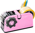 [TENDO°] TENDO Multi-Section Tape Dispenser, Custom Width Tape Cutter with 4 Cutting Sections, Built-in Safety Blade, Ergonomic Grip for Packing and Office Use, ZO-508(Pink)