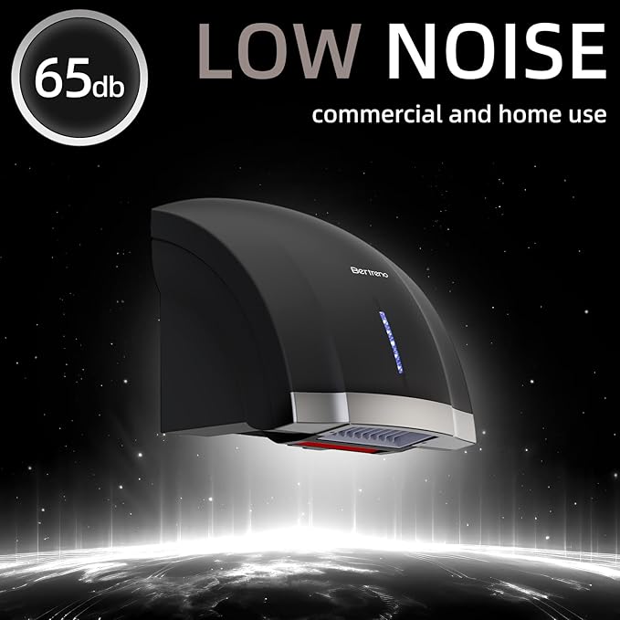 Commercial Hand Dryer Electric Compact Hand Dryer for Bathrooms Commercial 1800W High Speed Hand Dryer with Hot Cold Air and Noise Reduction 110V Silver
