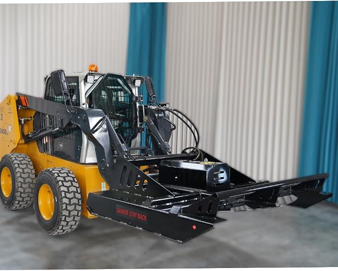 LANDY 72 Inches Skid Steer Hydraulic Heavy Duty Brush Mower Cutter | Fit Universal Mount Plate USA Stock Built-in Stump Jumper 15-20 GPM 64" Effective Cutting Width