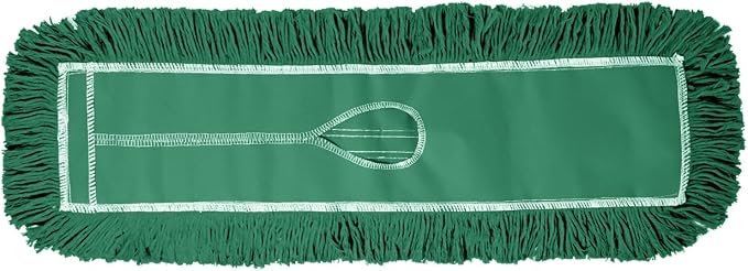 Commercial Dust Mop Replacement Head - 24 x 5 in. Cotton Nylon Reusable Mop Head- Industrial Dust Mop Refill for Floor Cleaning & Janitorial Supplies, Green