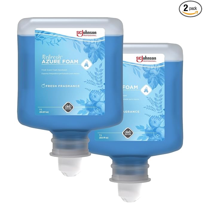 SC Johnson Professional Refresh Azure FOAM, Foam Hand Wash, Foaming Hand Soap, 1 Liter Cartridge, 2 Count, for Professional Use Only