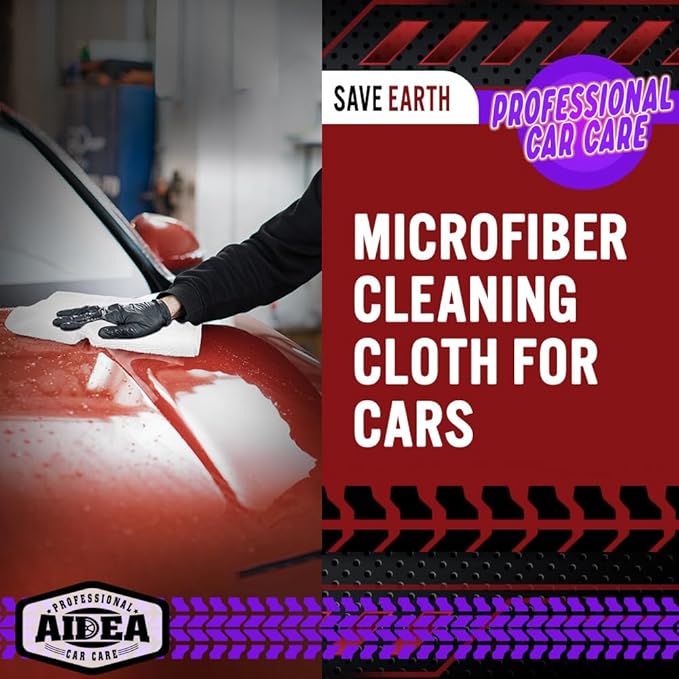 AIDEA Microfiber Cleaning Cloth White, 400PK, Shop Towels 12×12" | Microfiber Towels for Cars, Cleaning Rags, Absorbent Towel for SUVs, House, Kitchen, Commercial, Cleaning Supplies