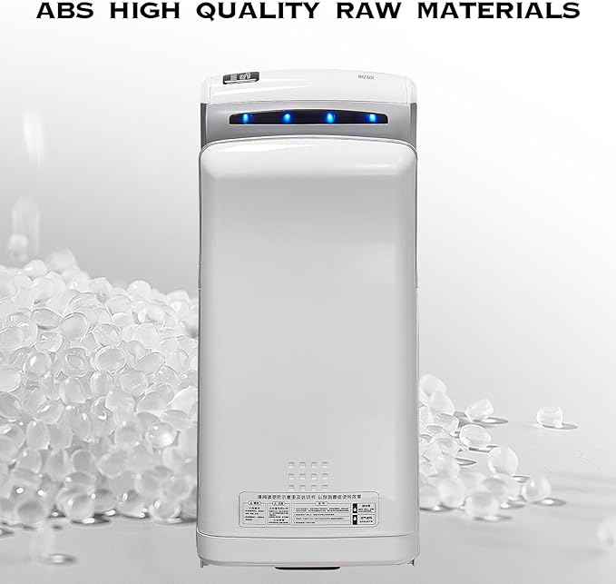 Commercial Vertical Hand Dryer HEPA Filtered 1800W Dual Blade Air Wall Mounted Hand Dryers for Bathrooms Automatic High-Speed White