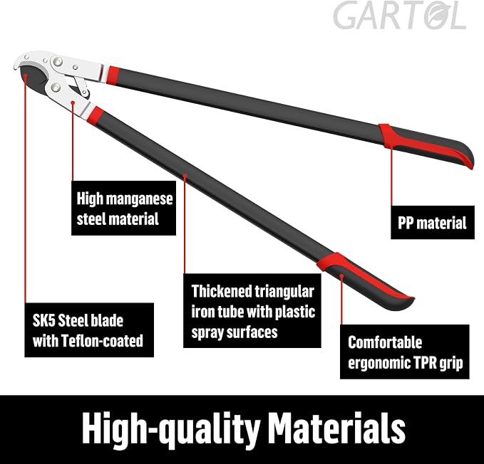 GARTOL Heavy-Duty Anvil Lopper, 29" Tree Pruning Shears, with a Spare SK5 Steel Blade, Compound Action for Effortless Cutting 2″ Branch, Ergonomic Non-Slip Handles, Durable Garden Branch Cutter