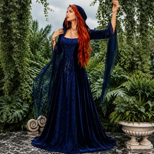 Women Deluxe Witch Dress Renaissance Vampire Halloween Costume