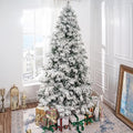Naomi Home 6.5ft Snow Flocked Christmas Tree with Lights