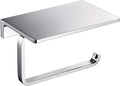 Toilet Roll Paper Holder for Bathroom Solid Brass and Superior Hotel Style Tissue Roll Holder with Cell Phone Storage Polished Chrome Finished