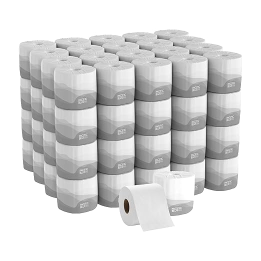 Georgia-Pacific Pacific Blue Basic 2-Ply Embossed Toilet Paper,19880/01, 550 Sheets Per Roll, 80 Rolls Per Case