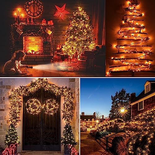 BrizLabs Clear Christmas Lights Outdoor 300 Count Incandescent Light String