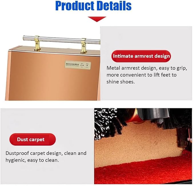 Fully Automatic Shoe Polisher, Household Electric Shoe Brush Machine, Hotel Stainless Automatic Machine for Boots Cleaning/Polishing (Black)